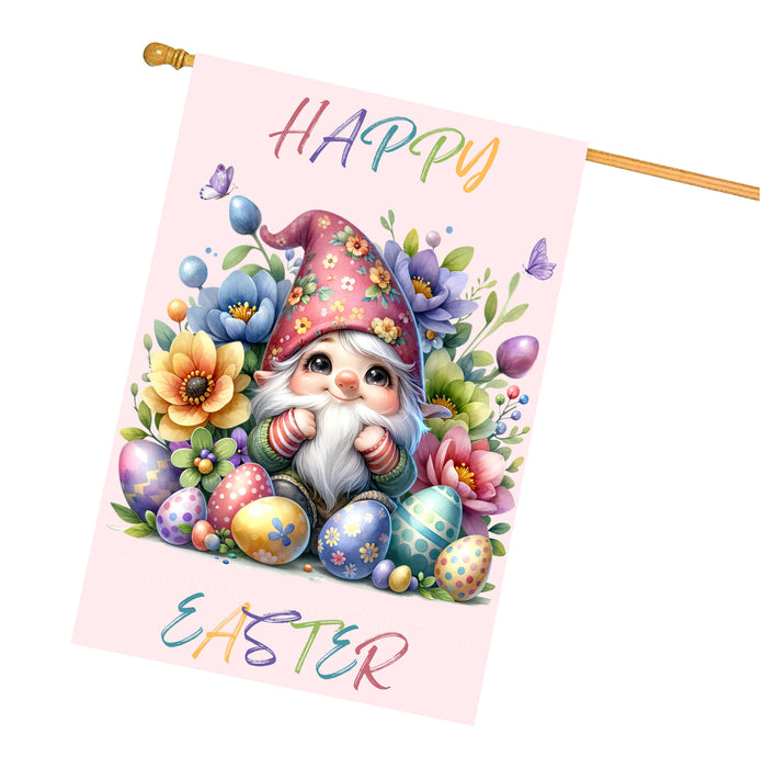 Easter Gnomes House Flag with Multi Design, Double Sided Yard Home & Garden Decor, Colorful Cute Bunny Egg-Design#5