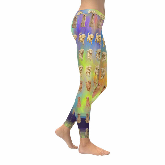 Golden Retriever Dog  All-Over Low Rise Leggings (Model L07) (Outside Serging)