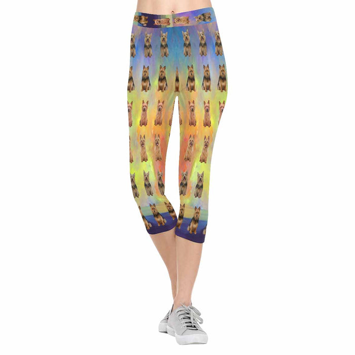 Australian Terrier Dogs  All-Over Low Rise Capri Leggings (Model L08)