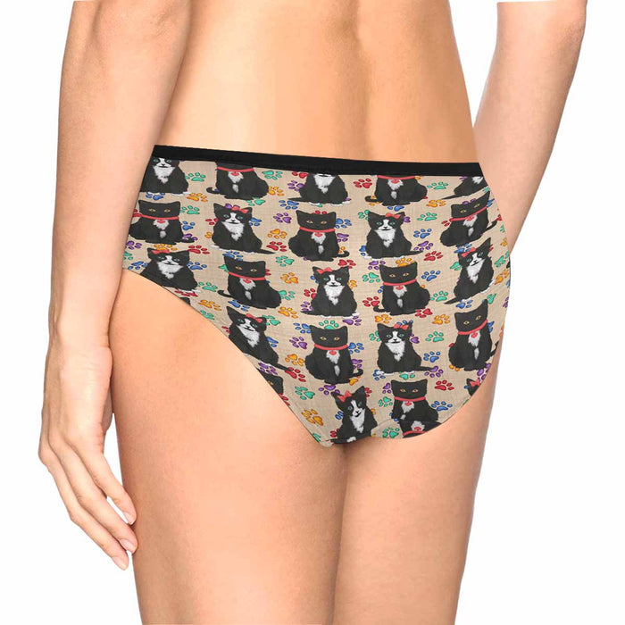 Tuxedo Cats Red  Women&#039;s High Waist Briefs (Model L26)