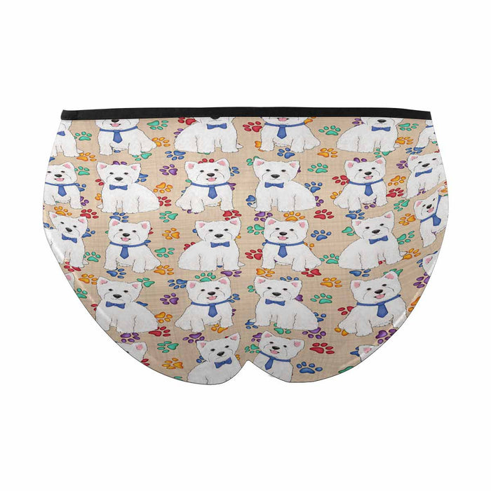 West Highland Terrier Dogs Blue  Women&#039;s High Waist Briefs (Model L26)