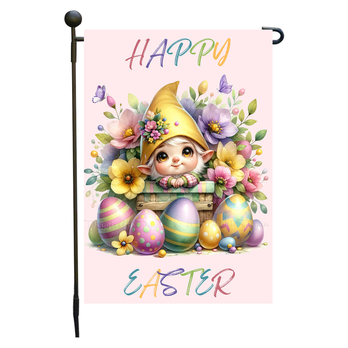 Easter Gnomes Joyful Springtime Garden Flag, Colorful Cute Bunny Multi Design , Personalized Pet Gift, Double Sided Yard Outdoor Decor - Design#7