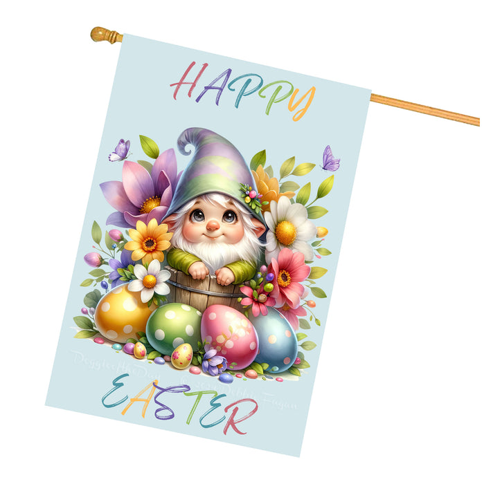 Easter Gnomes House Flag with Multi Design, Double Sided Yard Home & Garden Decor, Colorful Cute Bunny Egg-Design#8