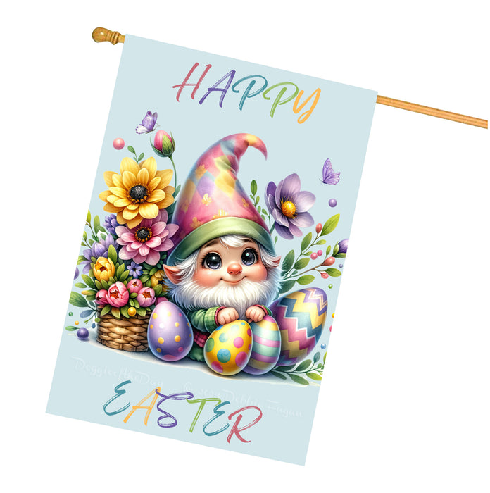Easter Gnomes House Flag with Multi Design, Double Sided Yard Home & Garden Decor, Colorful Cute Bunny Egg-Design#9