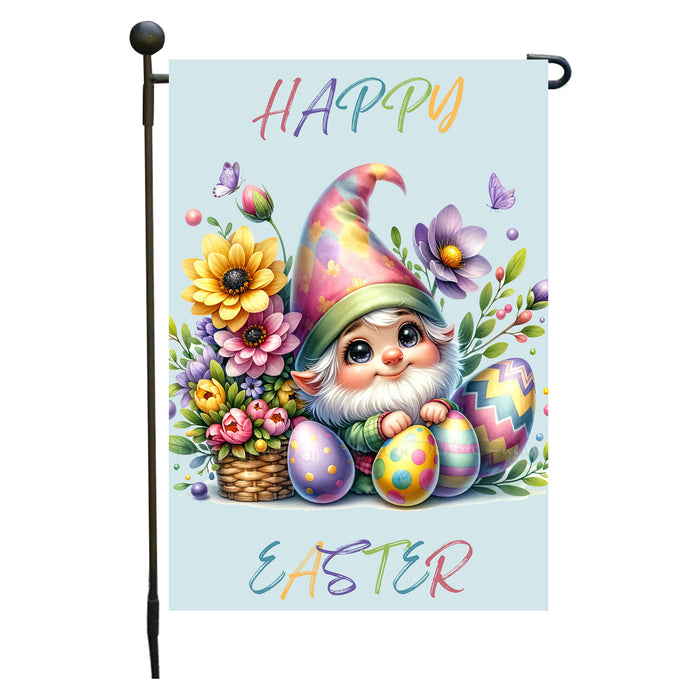 Easter Gnomes Joyful Springtime Garden Flag, Colorful Cute Bunny Multi Design , Personalized Pet Gift, Double Sided Yard Outdoor Decor - Design#9