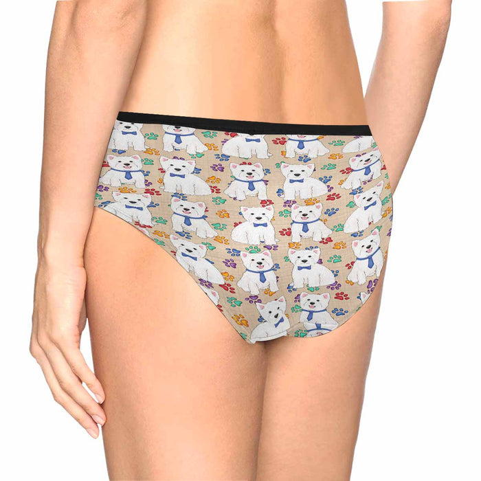 West Highland Terrier Dogs Blue  Women&#039;s High Waist Briefs (Model L26)