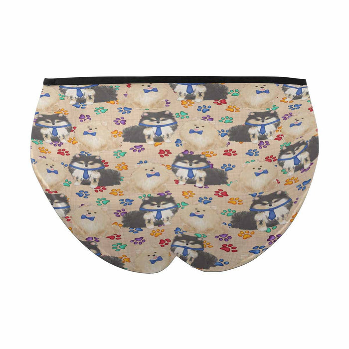 Pomeranian Dogs Blue  Women&#039;s High Waist Briefs (Model L26)