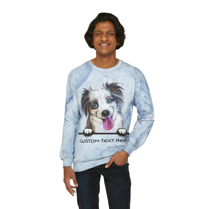 Custom Dog Personalized Unisex Color Blast Crewneck Sweatshirt