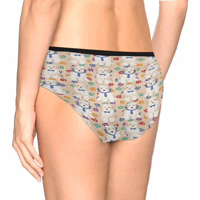 Tibetan Terrier Dogs Blue  Women&#039;s High Waist Briefs (Model L26)