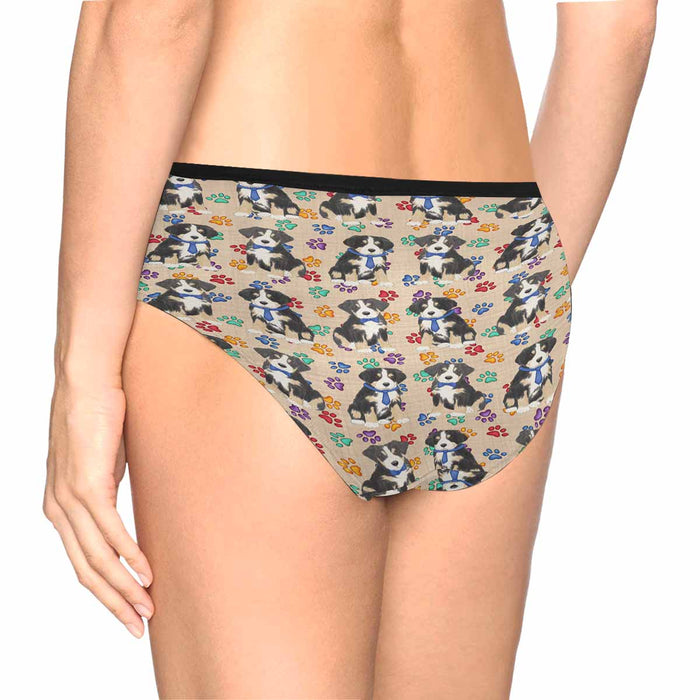 Greater Swiss Mountain Dogs Blue  Women&#039;s High Waist Briefs (Model L26)