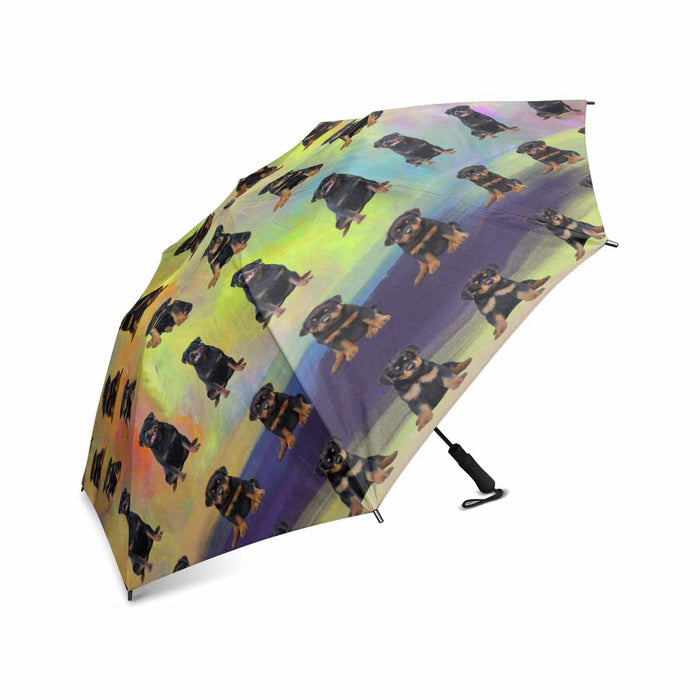Rottweiler Dogs  Semi-Automatic Foldable Umbrella