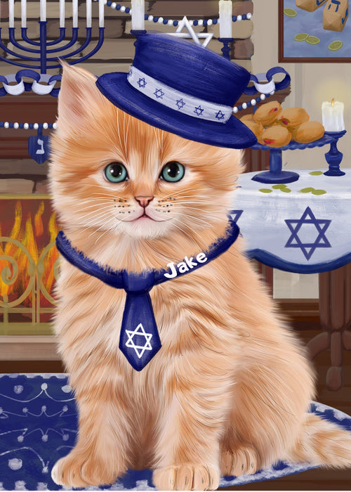 Custom Digital Painting Art Photo Personalized Dog Cat in Hanukkah Background
