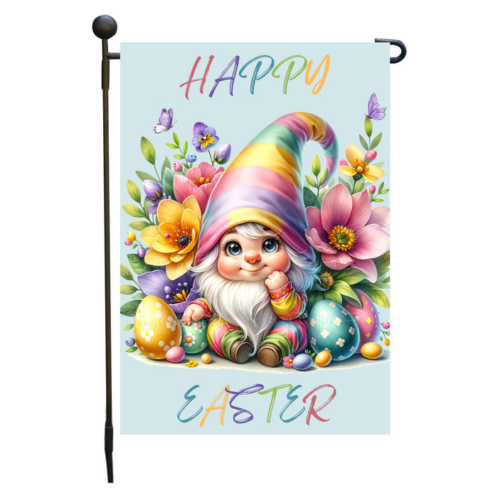 Easter Gnomes Joyful Springtime Garden Flag, Colorful Cute Bunny Multi Design , Personalized Pet Gift, Double Sided Yard Outdoor Decor - Design#10