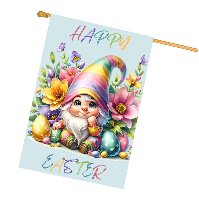 Easter Gnomes House Flag with Multi Design, Double Sided Yard Home & Garden Decor, Colorful Cute Bunny Egg-Design#10