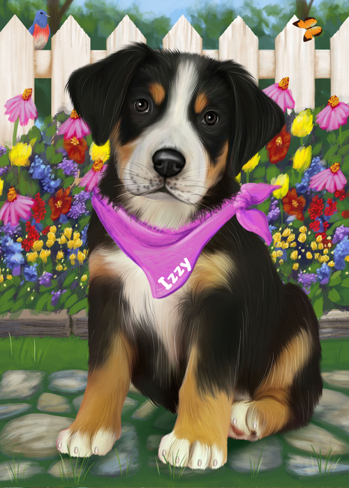 Custom Digital Painting Art Photo Personalized Dog Cat in Spring Floral Background