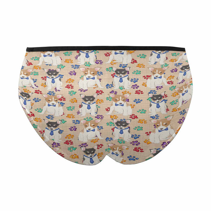 Rat Terrier Dogs Blue  Women's High Waist Briefs (Model L26)