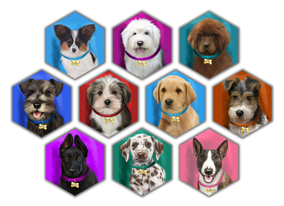 Add Your PERSONALIZED PET Painting Portrait Photo on 0.75" Hexagon Canvas