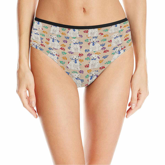 Dalmatian Dogs Blue  Women&#039;s High Waist Briefs (Model L26)