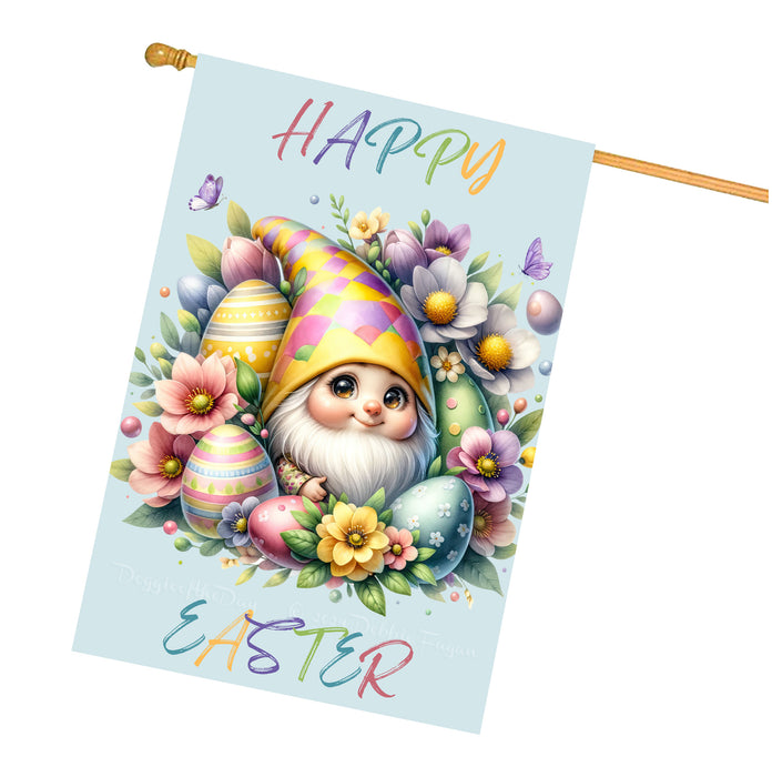 Easter Gnomes House Flag with Multi Design, Double Sided Yard Home & Garden Decor, Colorful Cute Bunny Egg-Design#11