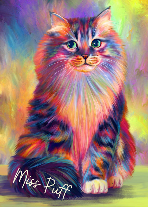 Custom Digital Painting Art Photo Personalized Dog Cat in Paradise Wave Background