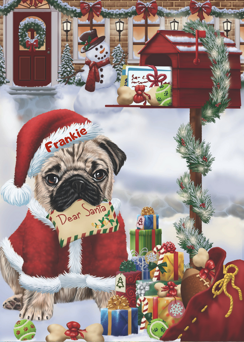Custom Digital Painting Art Photo Personalized Dog Cat in Dear Santa Mailbox