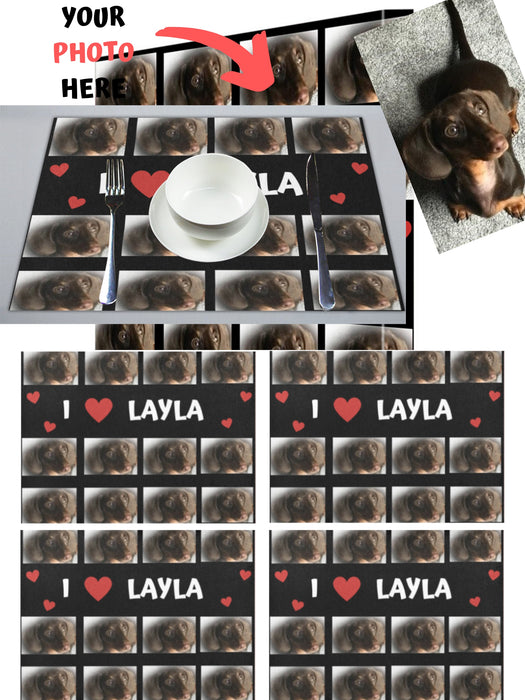 Custom Add Your Photo Here PET Dog Cat Photos on Placemat