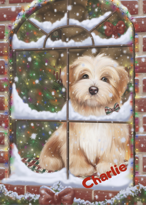 Custom Digital Painting Art Photo Personalized Dog Cat in Please Come Home for Christmas
