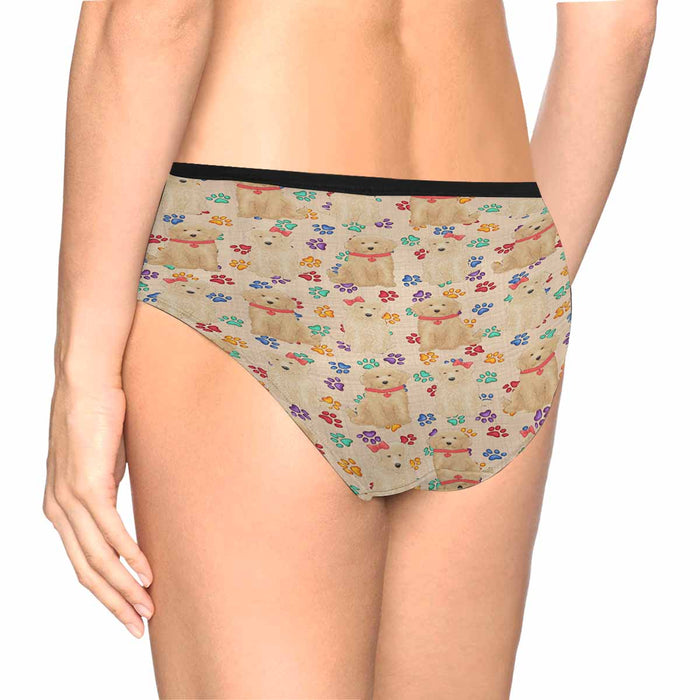 Goldendoodle Dogs Red  Women&#039;s High Waist Briefs (Model L26)