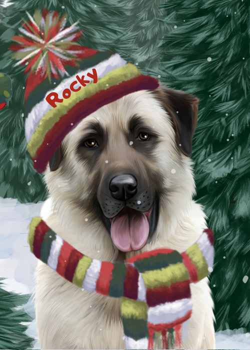 Custom Digital Painting Art Photo Personalized Dog Cat in Christmas Woodland Sled