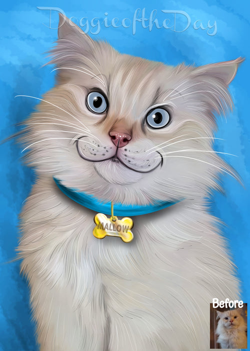 Digital Painting PERSONALIZED Caricature PET PORTRAIT! Custom Pet Dog or Cat Art