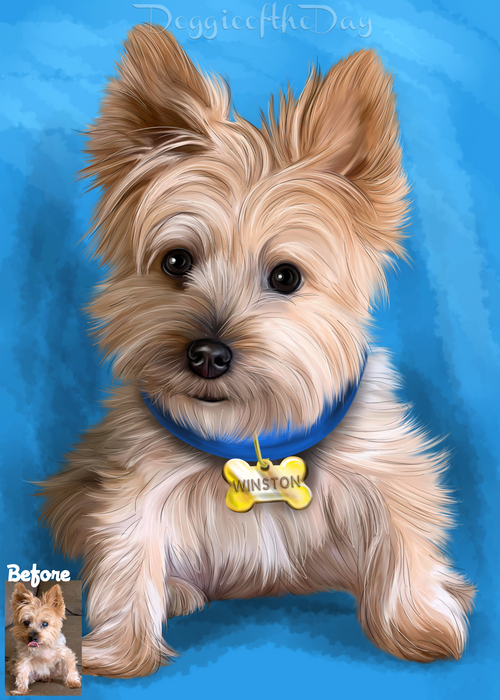 Digital Painting PERSONALIZED PET PORTRAIT! Custom Pet Dog or Cat Art