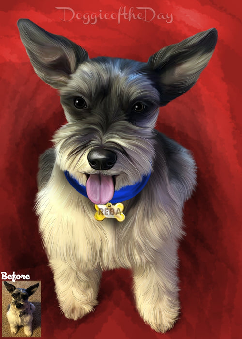 Digital Painting PERSONALIZED PET PORTRAIT! Custom Pet Dog or Cat Art