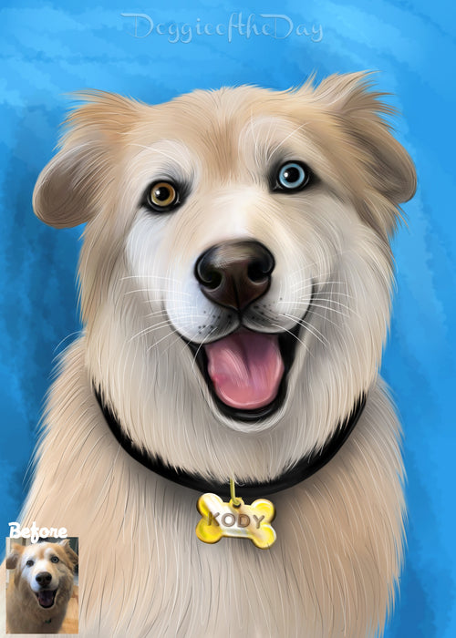 Digital Painting PERSONALIZED PET PORTRAIT! Custom Pet Dog or Cat Art