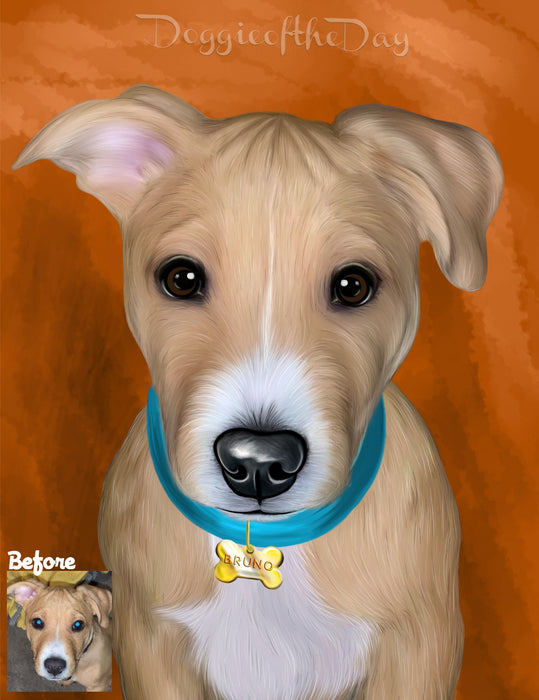 Digital Painting PERSONALIZED PET PORTRAIT! Custom Pet Dog or Cat Art