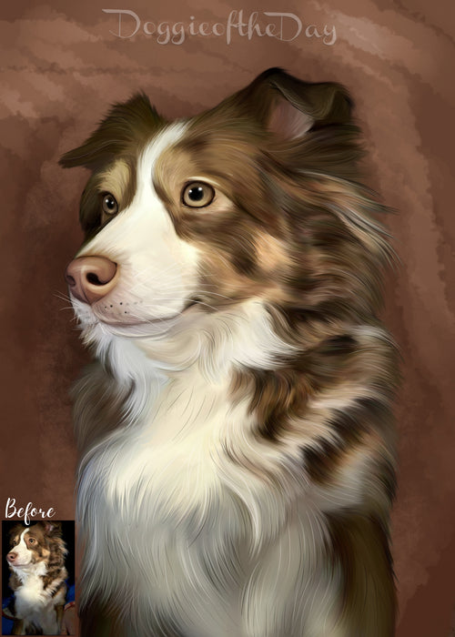 Digital Painting PERSONALIZED PET PORTRAIT! Custom Pet Dog or Cat Art