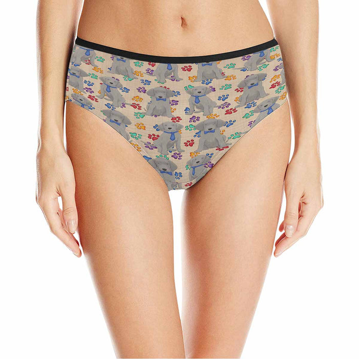 Weimaraner Dogs Blue  Women&#039;s High Waist Briefs (Model L26)