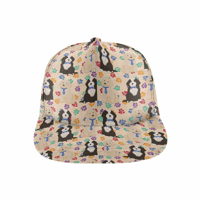Women's All Over Rainbow Paw Print Cockapoo Dog Snapback Hat Cap