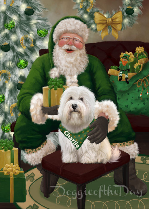 Christmas Irish Santa with Dog and Gift Blanket