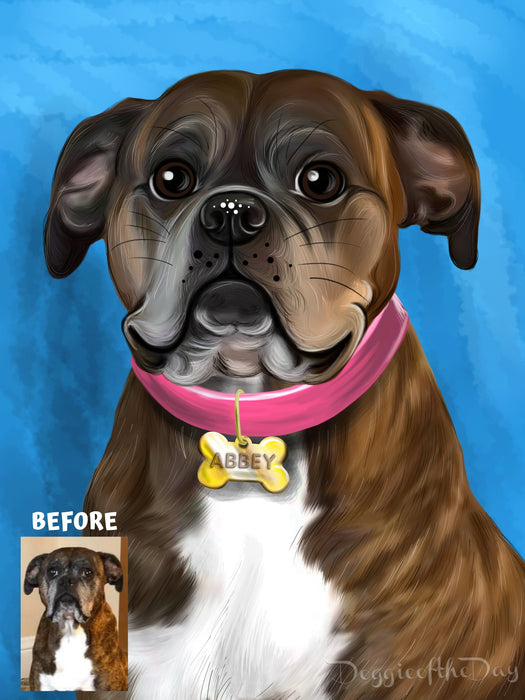 Digital Painting PERSONALIZED PET PORTRAIT! Custom Pet Dog or Cat Art