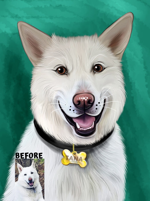 Digital Painting PERSONALIZED Caricature PET PORTRAIT! Custom Pet Dog or Cat Art