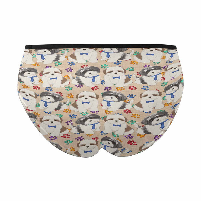 Shih Tzu Dogs Blue  Women&#039;s High Waist Briefs (Model L26)