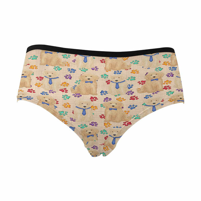 Goldendoodle Dogs Blue  Women&#039;s High Waist Briefs (Model L26)