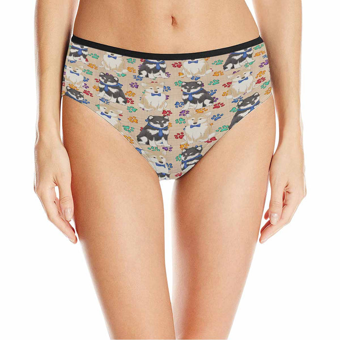 Shiba Inu Dogs Blue  Women&#039;s High Waist Briefs (Model L26)