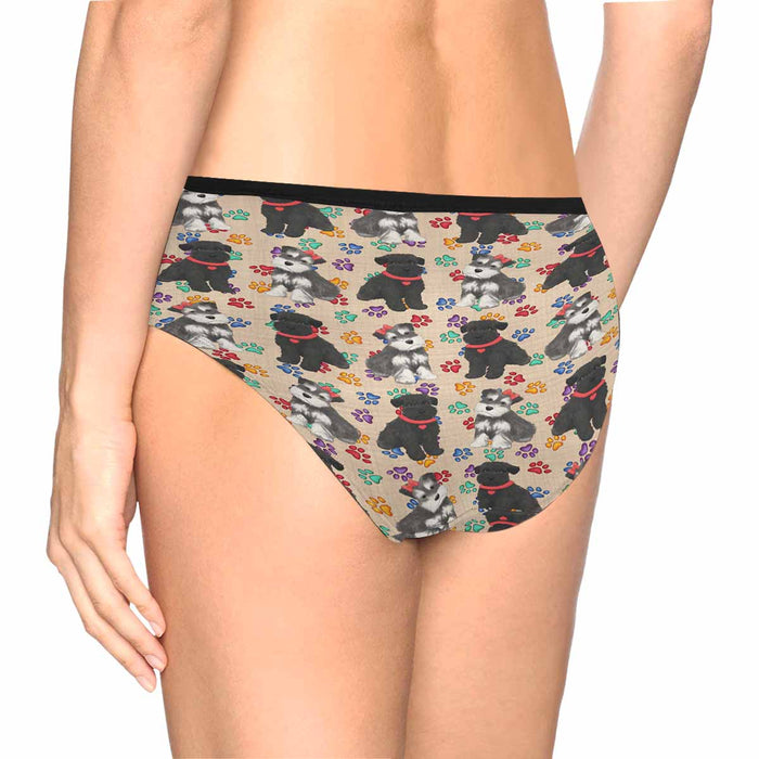 Schnauzer Dogs Red  Women&#039;s High Waist Briefs (Model L26)