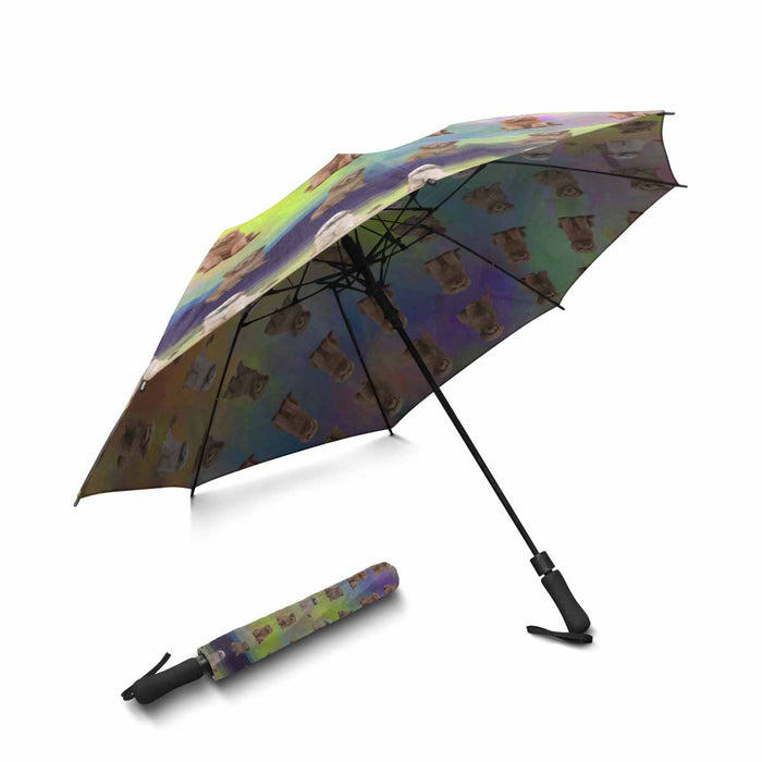 Goldendoodle Dogs  Semi-Automatic Foldable Umbrella
