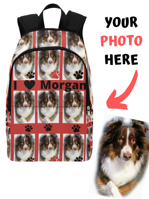 Custom Add Your Photo Here PET Dog Cat Photos on Backpack