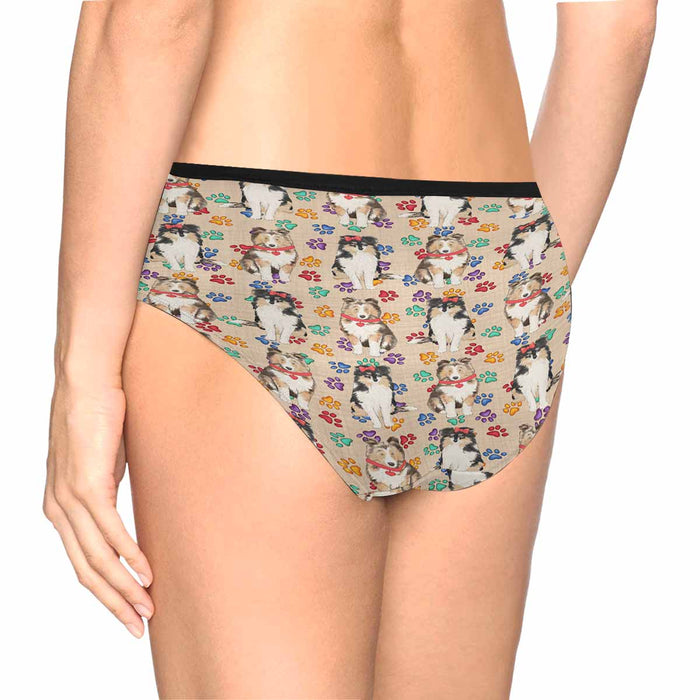 Shetland Sheepdog Red  Women&#039;s High Waist Briefs (Model L26)