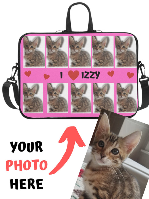 Custom Add Your Photo Here PET Dog Cat Photos on Laptop Bag