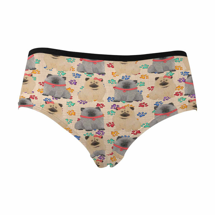 Keeshond Dogs Red  Women&#039;s High Waist Briefs (Model L26)