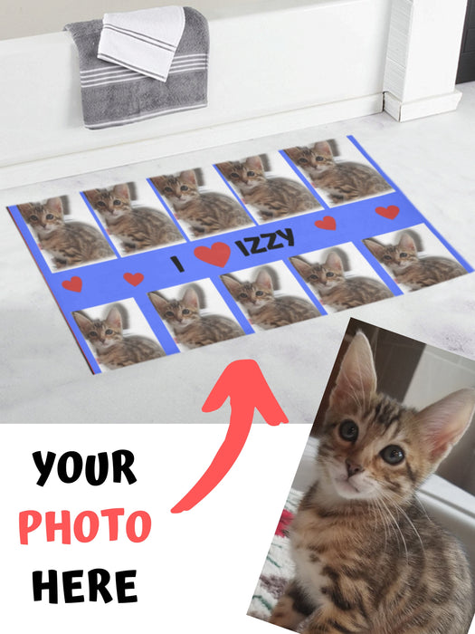 Custom Add Your Photo Here PET Dog Cat Photos on Bath Mat